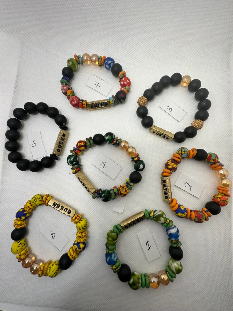 AUTHENTIC GHANA AFRICA BEADS BRACELETS/ GHANA BEADS/AFRICA GHANA BEAD BRACELETS/ UNISEX BEADS BRACELET/ MADE IN GHANA BAEDS. image 1