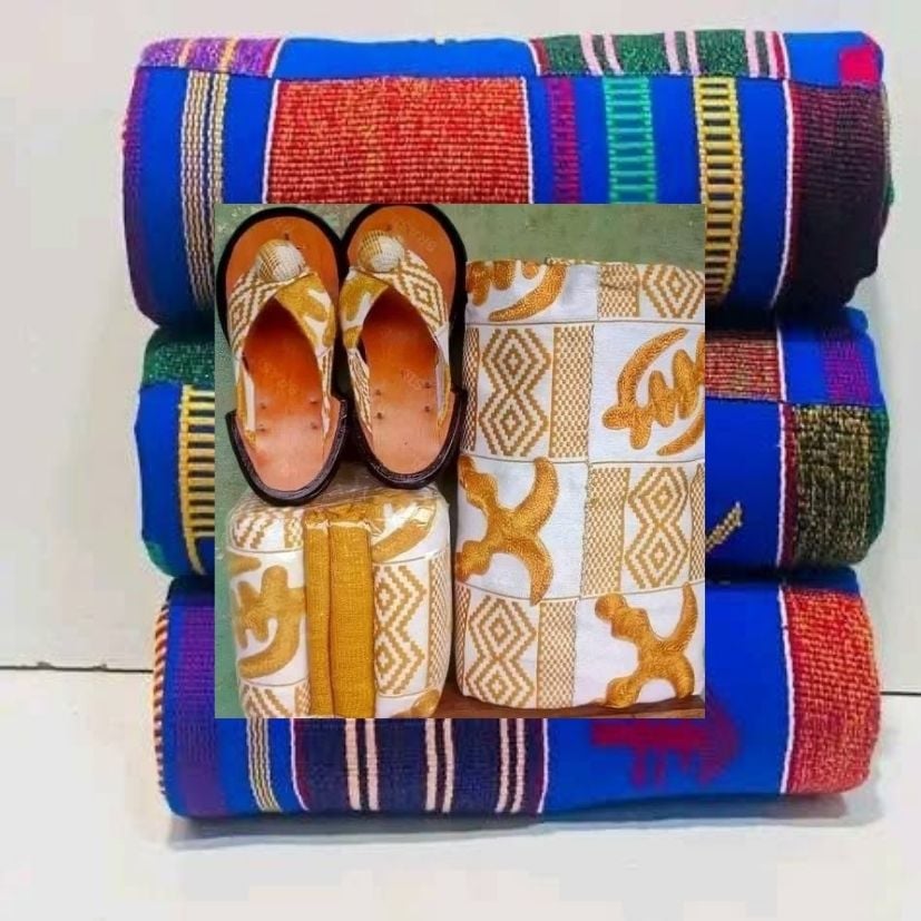 AFRICAN CLOTH WITH NATIVE SANDALS (4.4LBS) image 0