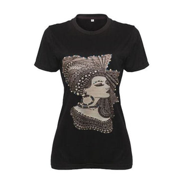 Ebony Empress(Black Tee with Full-Head Braided Queen) - M image