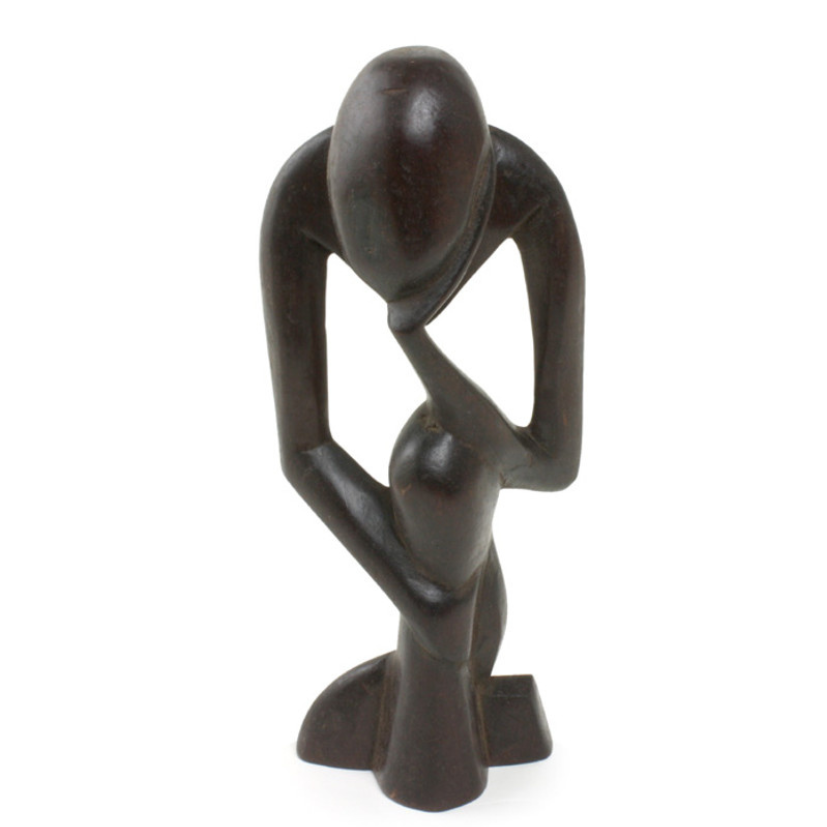 THINKER STATUE SENEGAL - DARK BROWN (0.6LBS) image 0