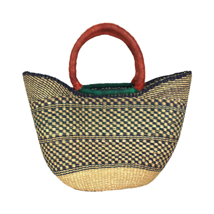 ASSORTED WOVEN & LEATHER BASKET: LARGE (0.92LBS) image 0