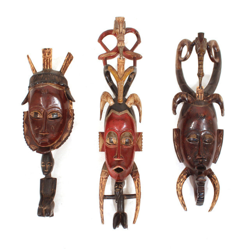 EXTRA LARGE IVORIAN GURU MASK - 25-35" (0.5LBS) image 0