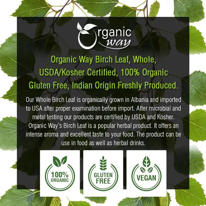 Organic Birch Leaf Whole - Usda Certified | Origin - Albania image 2