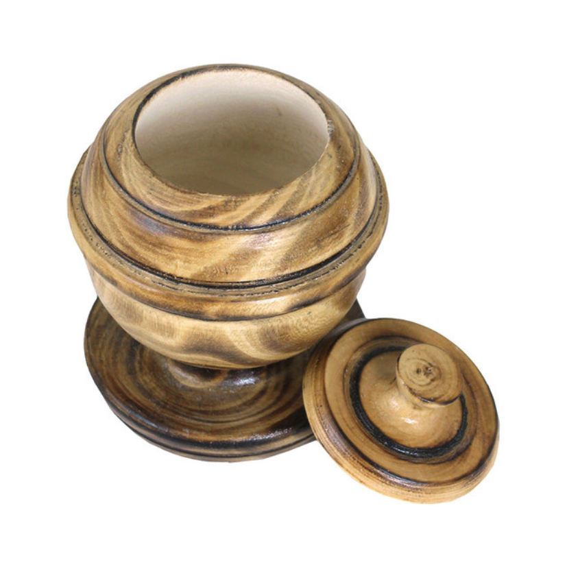 RUSTIC WOODEN SUGAR BOWL image 1