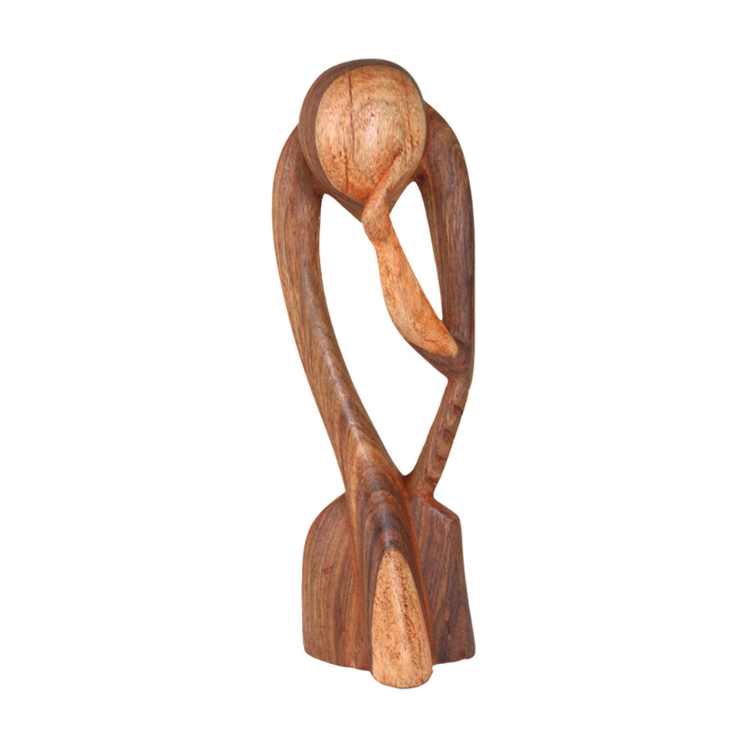 SENEGALESE MODERN THINKER STATUE (0.72LBS) - BROWN image