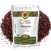 Dried Hibiscus Flower Cut & Sifted (Hibiscus rosa-sinensis) | Herbal Tea | Kosher Certified | Raw, Vegan, Non GMO & Gluten Free | USDA Certified | Origin - India image 0