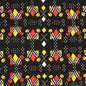Black w/Red & Yellow Shells Fabric: 6 Yd image 0
