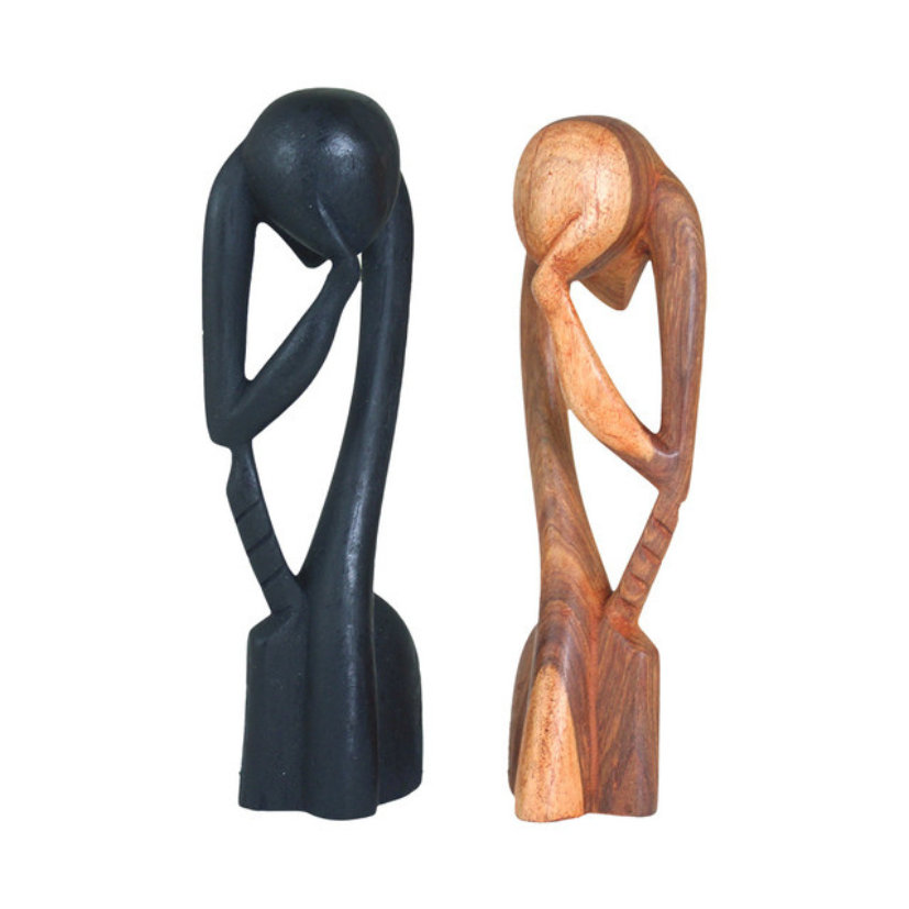 SENEGALESE MODERN THINKER STATUE (0.72LBS) image 0