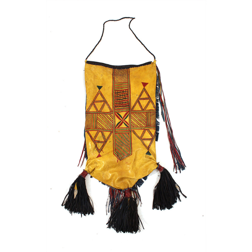 DELUXE TUAREG LEATHER FRINGED HANDBAG (1.23LBS) image 2