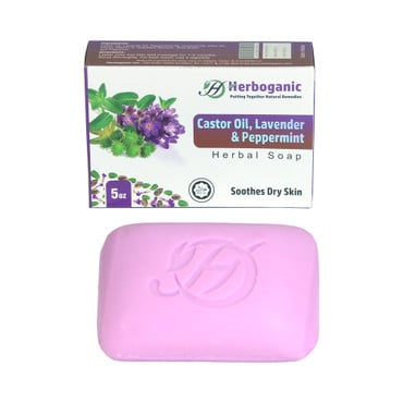 Herboganic:  Castor Oil, Lavender & Peppermint Herbal Soap, 5 oz image 0