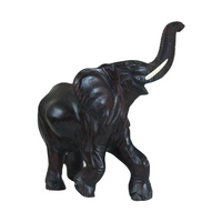 LARGE SOLID WOOD ELEPHANTS (5.5LBS) - DARK BROWN image