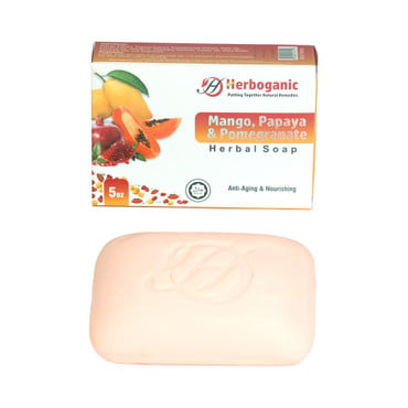 Herboganic:  Mango, Papaya & Pomegranate Herbal Soap, 5 oz image 0