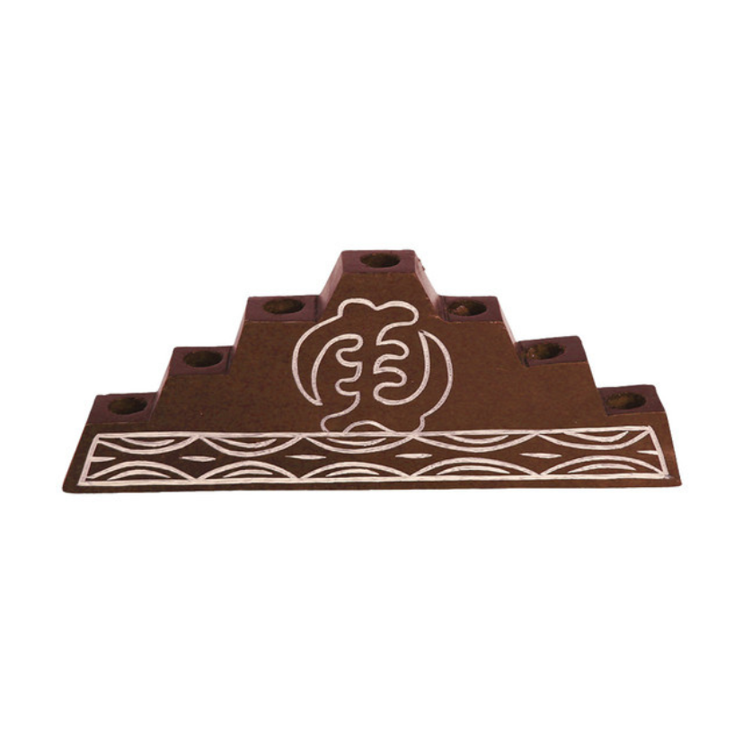 GYE NYAME DARK WOOD KWANZAA KINARA (0.8LBS) image 0