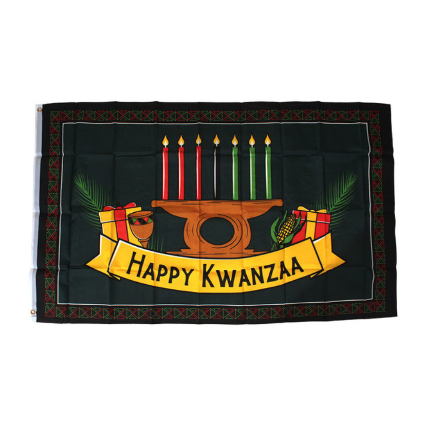 HAPPY KWANZAA FLAG (3' X 5') (NANLBS) image 0