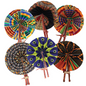 SET OF 6 AFRICAN FOLDING FANS (1.0LBS) image 0
