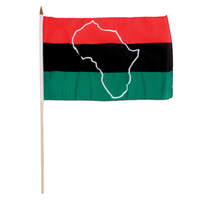12X18" AFRICAN AMERICAN STICK FLAG (0.08LBS) - FLAG image