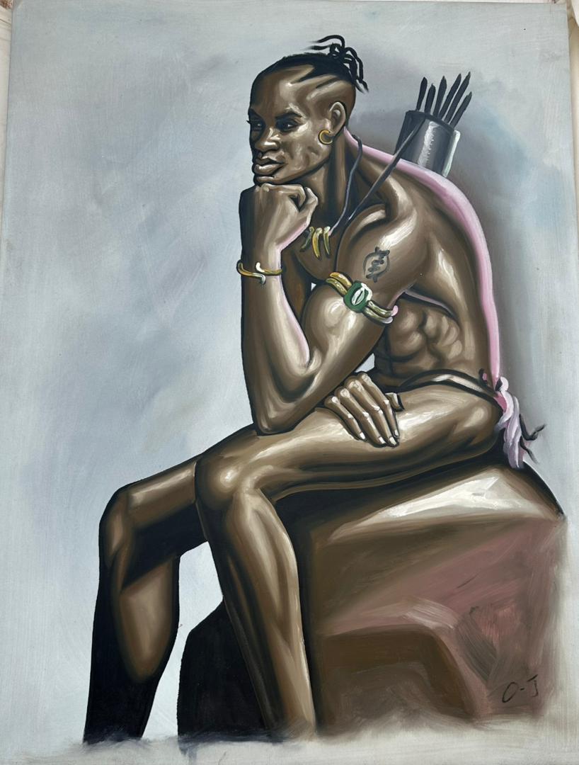 African hunter painting image 0