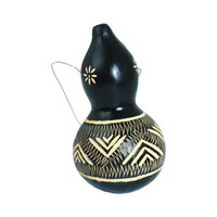 HAND CARVED CALABASH GOURD ORNAMENT - BLACK image