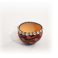 KENYAN GOURD CALABASH BOWL - 5-6" (1.0LBS) - RED image