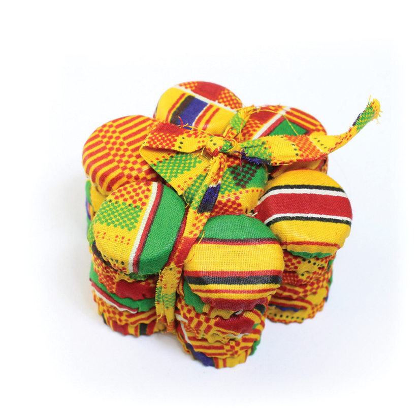 AFRICAN-MADE KENTE COASTER SET (SET OF 5) (0.2LBS) image 0