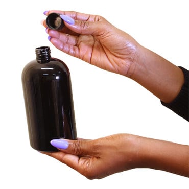 Set Of 12 Plastic Black Cosmo Bottles & Caps - 16 oz. image 0