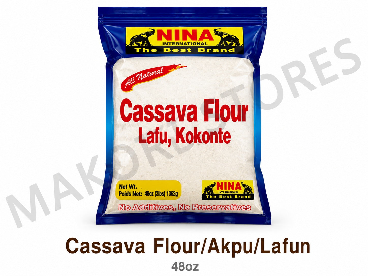 Nina cassava flour/akpu/lafun 48oz image 0