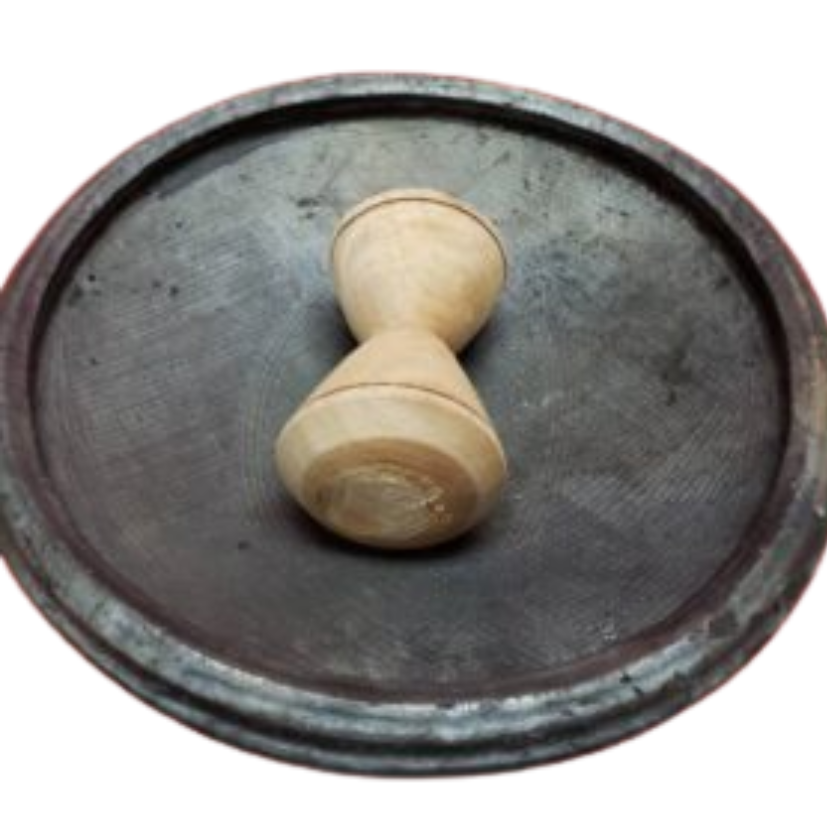 AFRICAN HANDMADE CLAY EARTHENWARE POT / APOTOYEWA / WOODEN GRINDER / ASANKA BOWL / MEDIUM SIZE /PILON EN BOIS/ PARFAIT POUR LE BROYAGE (25.0LBS) image 0