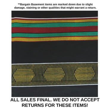 DAMAGED Kente Fabric #4 BLACK - 6 Yds image 0