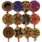 SET OF 12 AFRICAN FOLDING FANS (2.0LBS) image 0