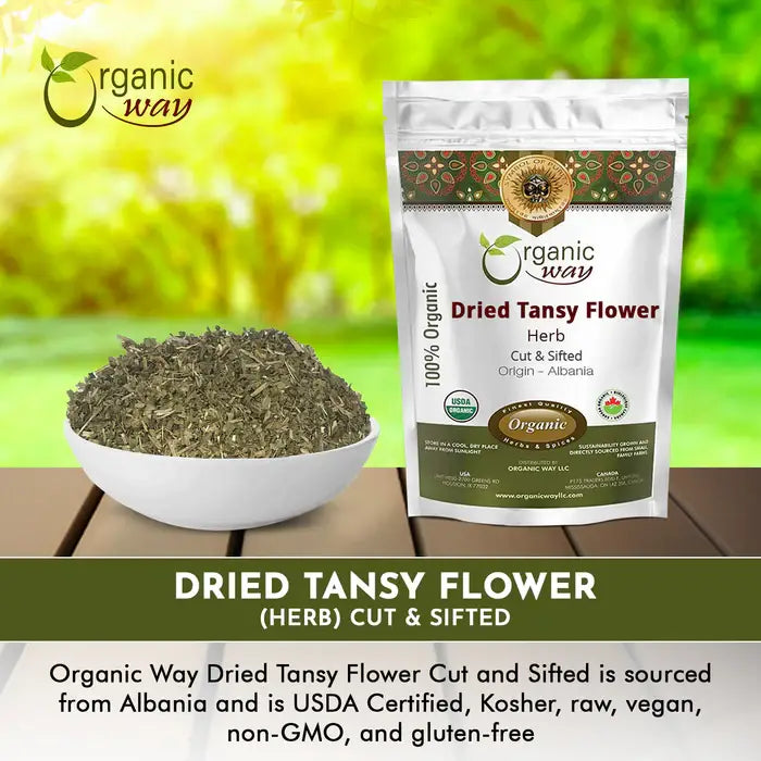 Organic Way Dried Tansy Flower Herb Tea | Origin - Albania (1/4lb 4oz) image 1