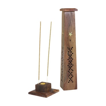 Wooden Incense Burner - Square Tower image 0