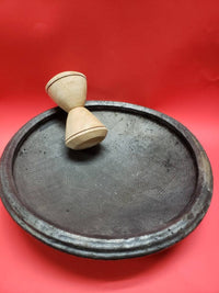AFRICAN HANDMADE CLAY EARTHENWARE POT / APOTOYEWA / WOODEN GRINDER / ASANKA BOWL / MEDIUM SIZE /PILON EN BOIS/ PARFAIT POUR LE BROYAGE (25.0LBS) image 1