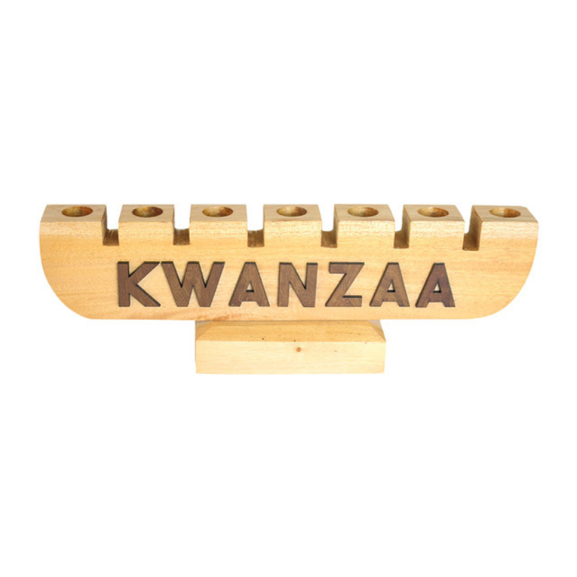 "KWANZAA" (NATURAL WOOD) KWANZAA KINARA (NANLBS) image 0