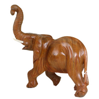 LARGE SOLID WOOD ELEPHANTS (5.5LBS) - BROWN image