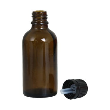 50 mL (1.7 oz.) Amber Bottles & Euro Dropper Lids - Set Of 6 image 0
