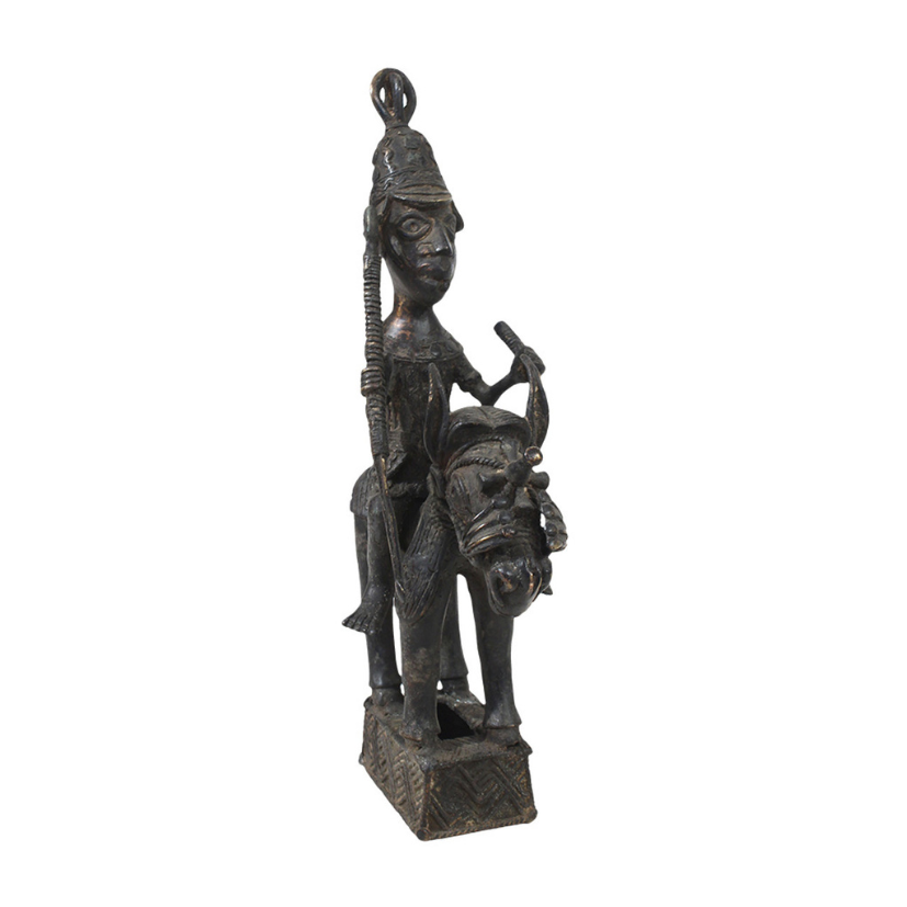 LOST WAX BRONZE HORSEMAN SCULPTURE (10.7LBS) image 3