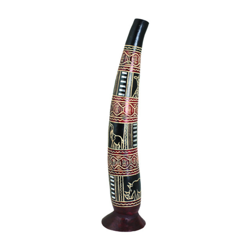 HAND CARVED LONG DECORATIVE CALABASH image 0