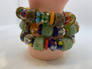 AUTHENTIC GHANA AFRICA BEADS BRACELETS/ GHANA BEADS/AFRICA GHANA BEAD BRACELETS/ UNISEX BEADS BRACELET/ MADE IN GHANA BAEDS. image 1